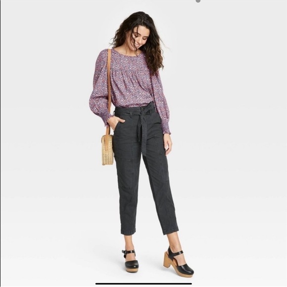 Universal Threads Purple Ballon Sleeve Flower cottagecore Blouse XS - Picture 2 of 12